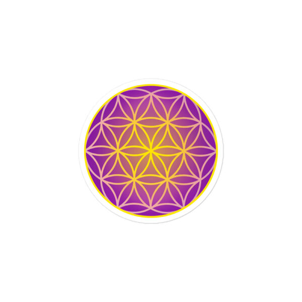Purple Flower of Life Bubble-free Stickers