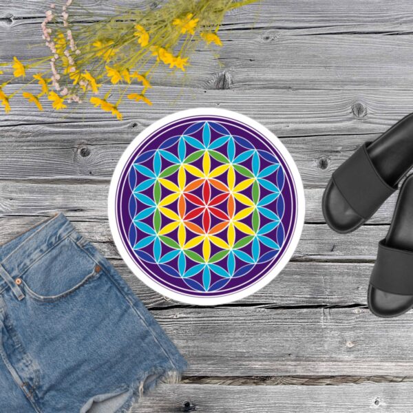 Coloful Flower of Life Bubble-free Stickers - Image 2
