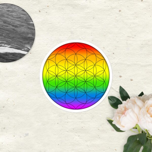 Rinbow Flower of Life Bubble-free Stickers - Image 2