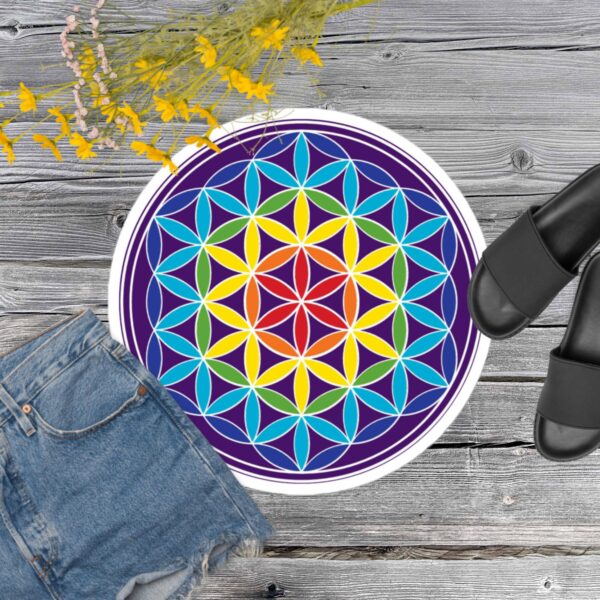 Coloful Flower of Life Bubble-free Stickers - Image 3
