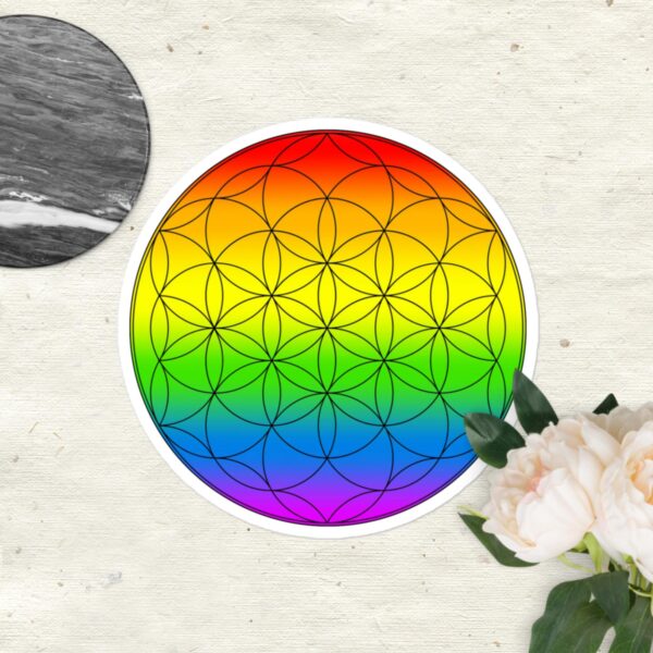 Rinbow Flower of Life Bubble-free Stickers - Image 3
