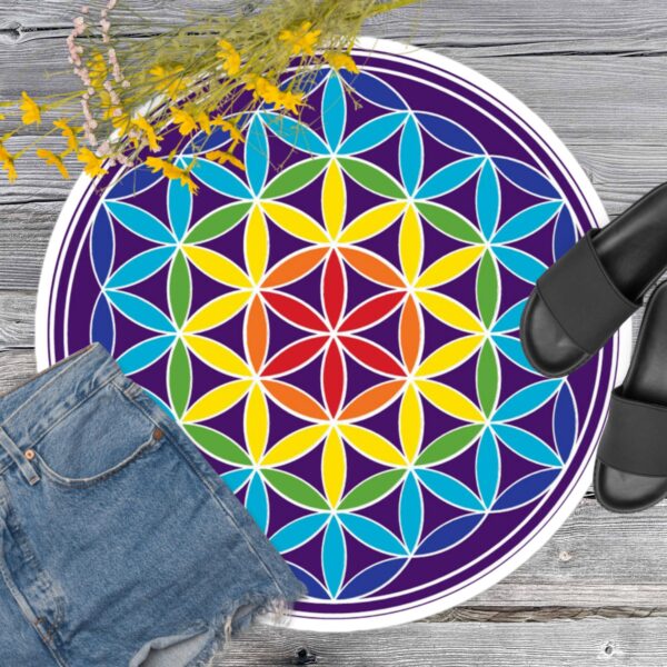 Coloful Flower of Life Bubble-free Stickers